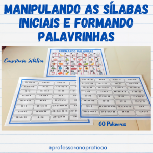 Formação de palavras sílabas iniciais com números