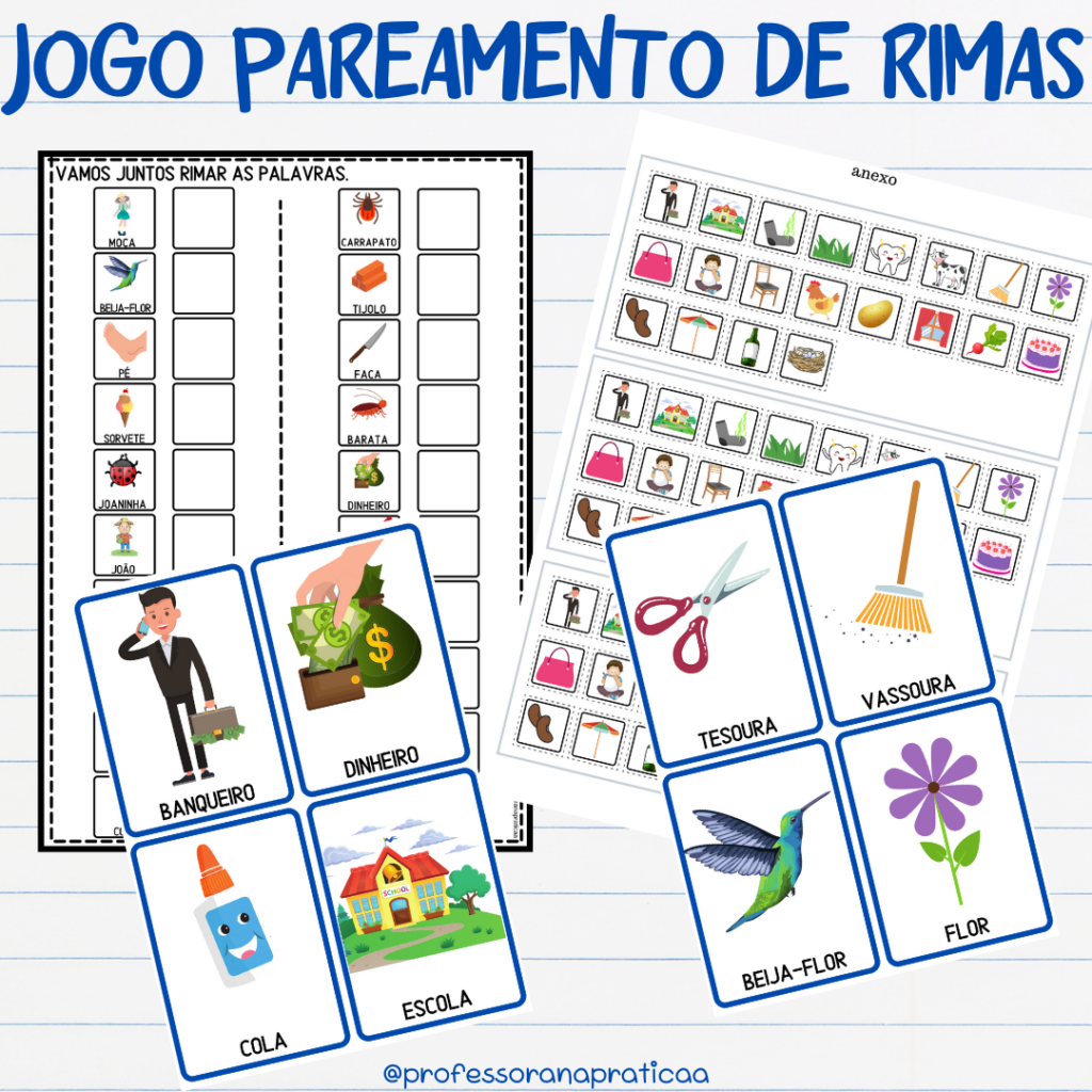 Pareamento de Rimas - Quadro e atividade - Patrícia da Silva ...