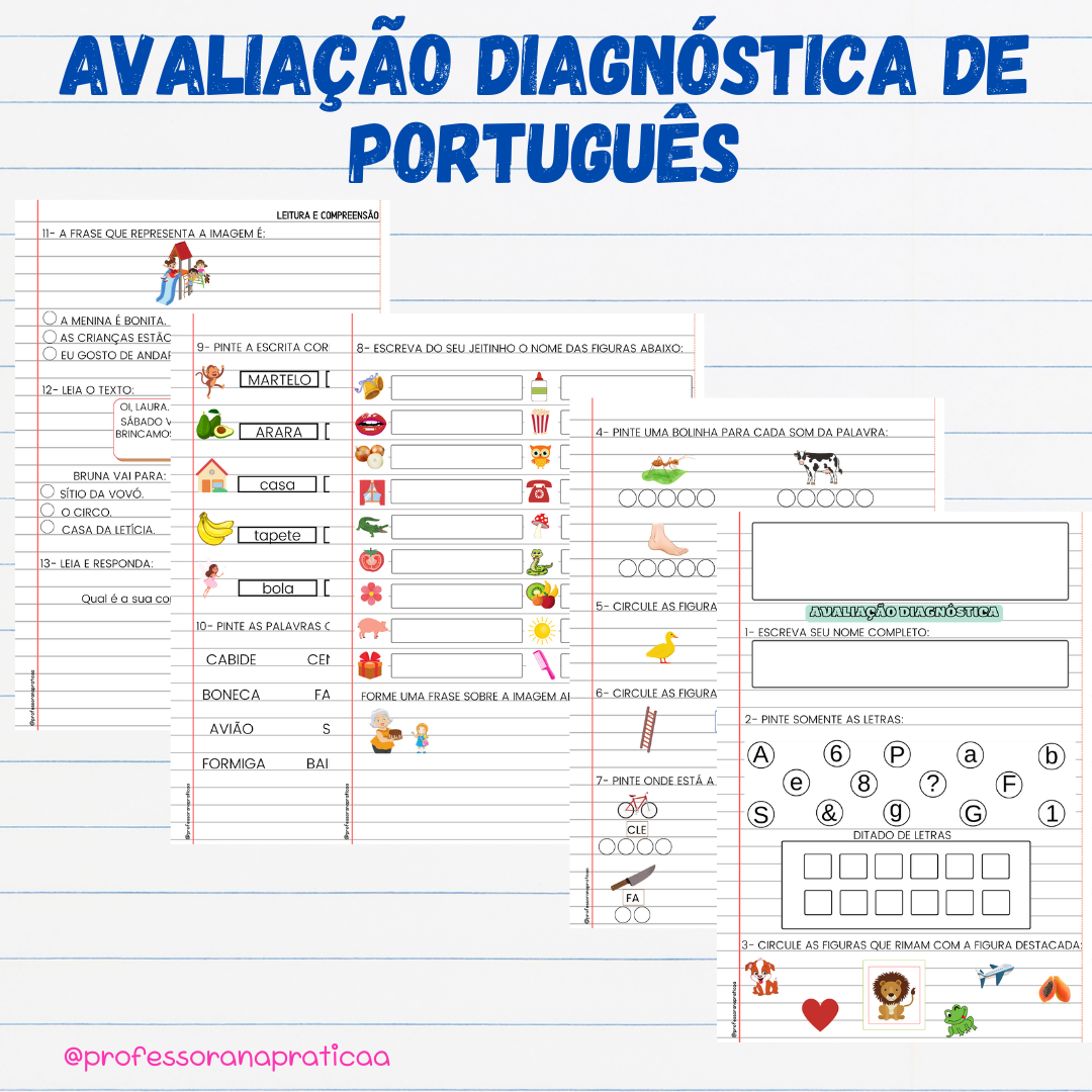 Avaliação diagnóstica de português - Patrícia da Silva - Professora na ...