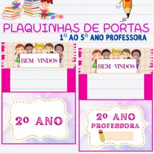 Plaquinhas de Porta - Professora 1º ao 5º ano
