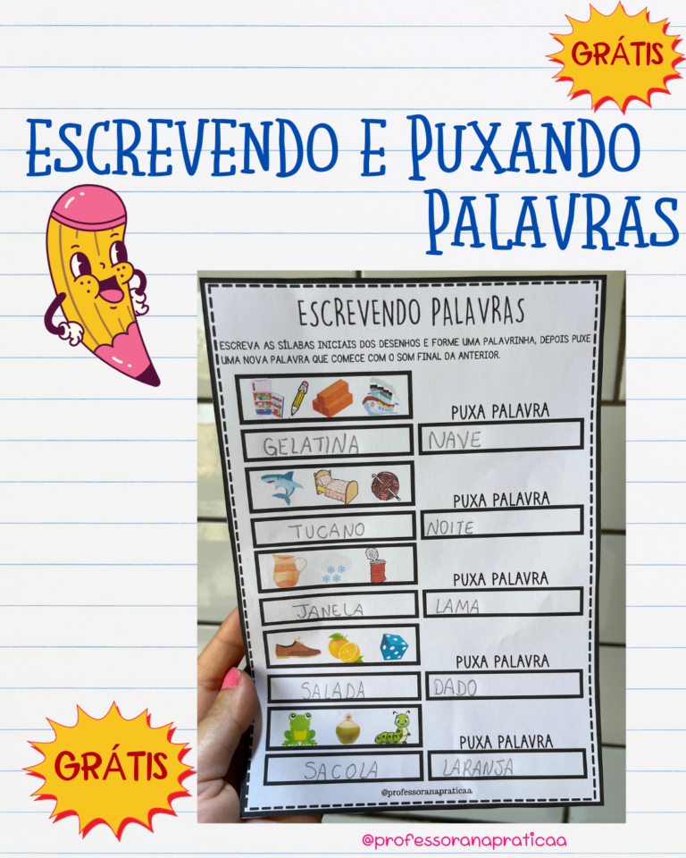 Escrevendo e puxando palavras - Patrícia da Silva - Professora na pratica