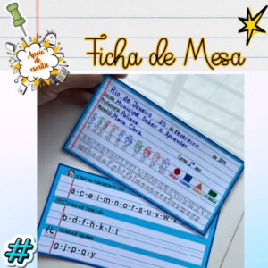 Apoio de escrita - Ficha de mesa