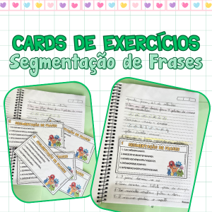 Cards de exercícios de segmentação de frases